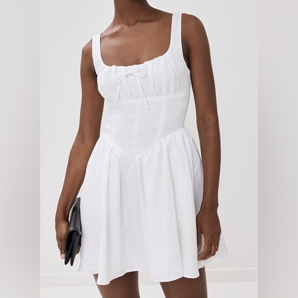 Reformation Daria White Linen Dress Size 4